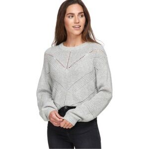 Marine Layer Olivia Crew Neck Sweater in Marled Grey. Size M